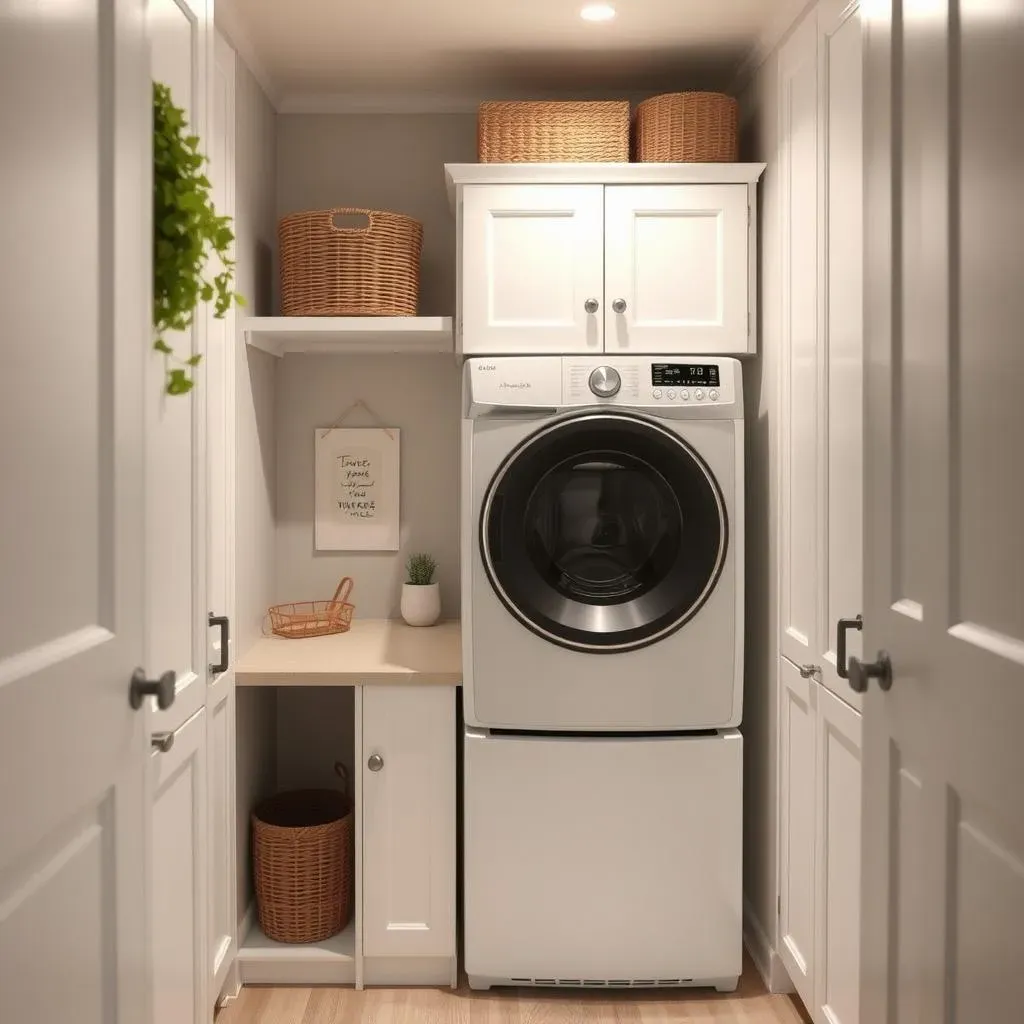 Amazing Small Laundry Room Ideas with Stacked Washer and Dryer