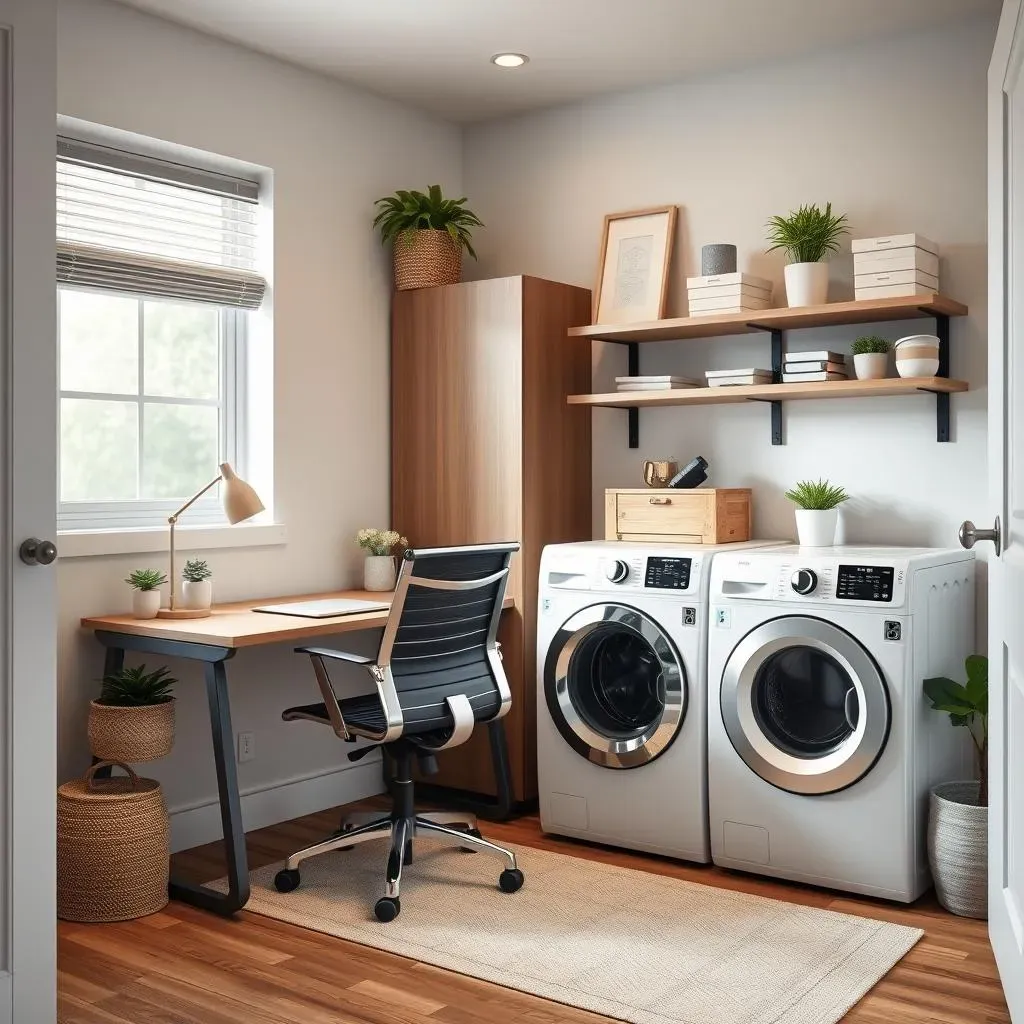 Sensational Small Laundry Room Office Combo Ideas