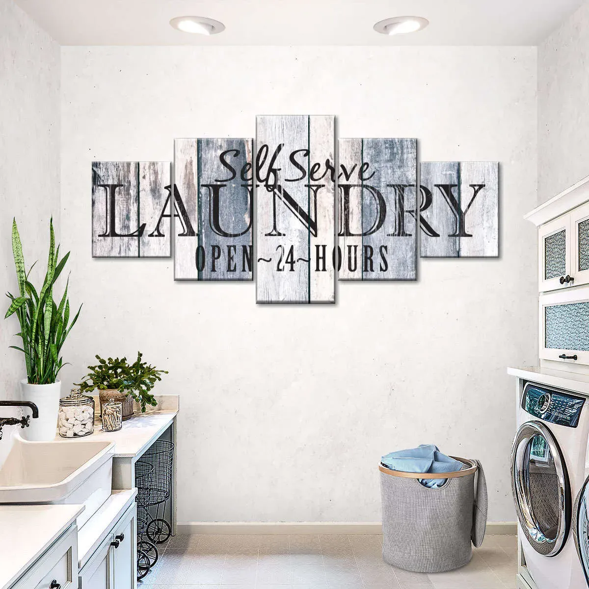 Small Space Solutions for Modern Laundry Room Wall Decor