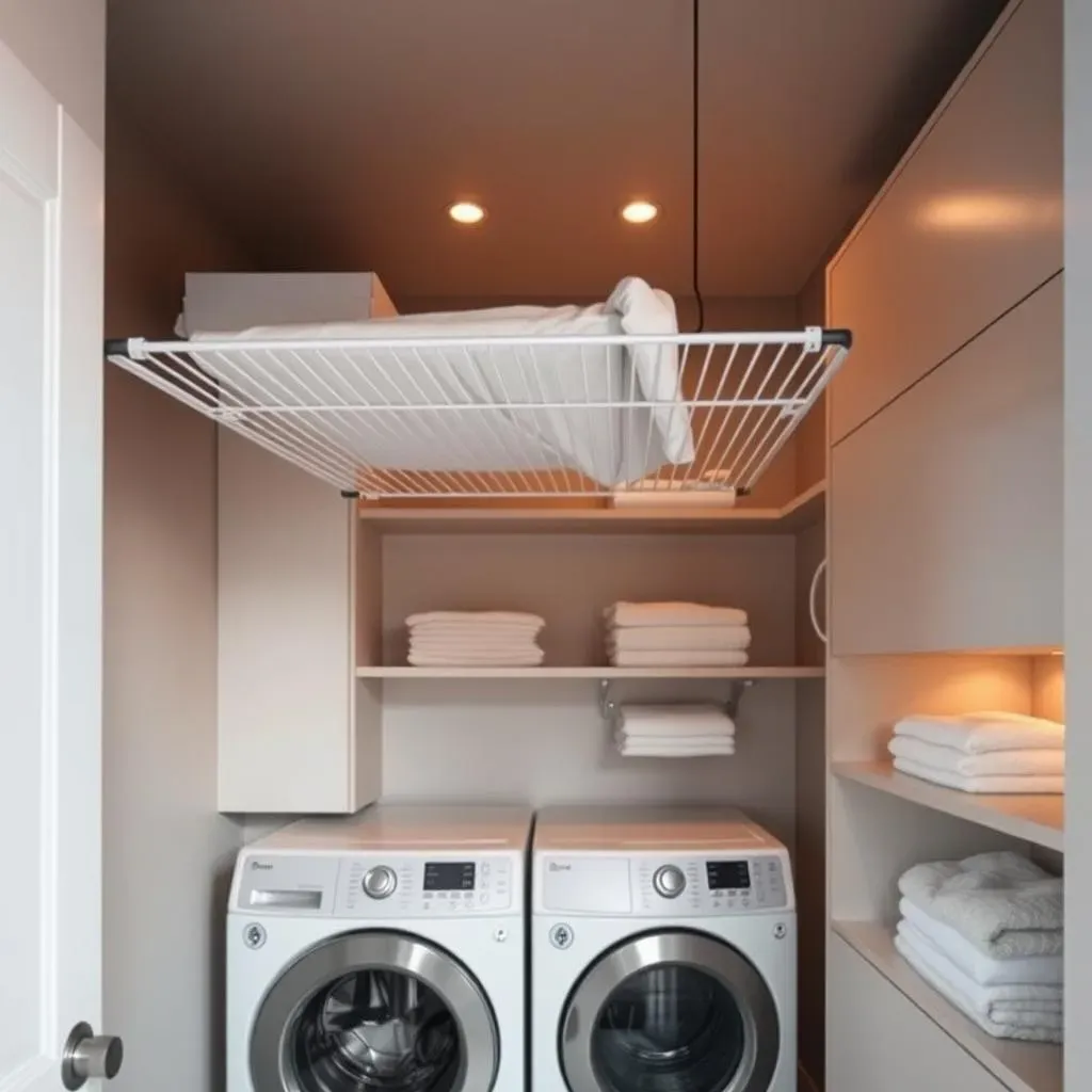 Smart Small Laundry Room Drying Rack Ideas: Utilizing Vertical Space