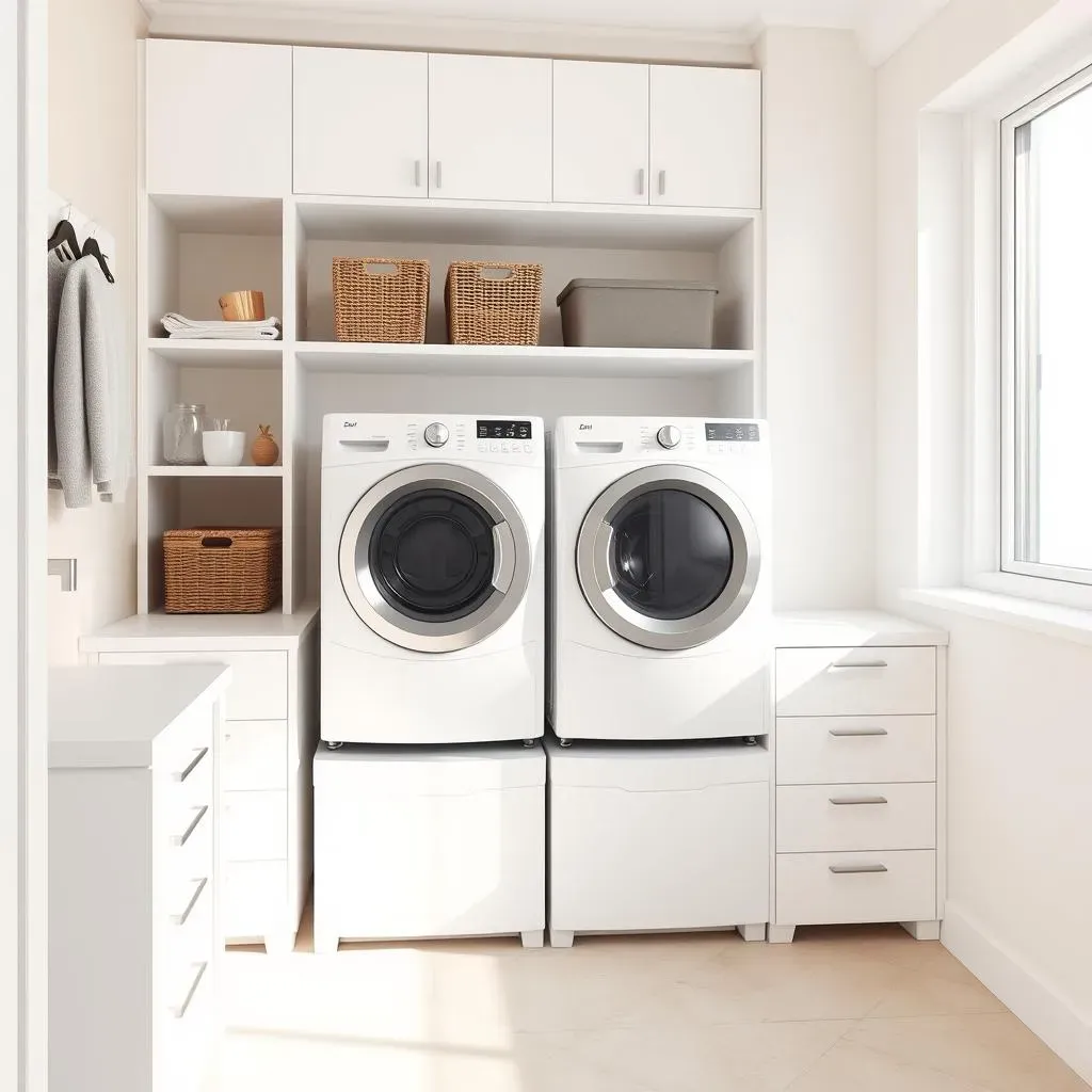 Smart Small Laundry Room Ideas with Pedestals