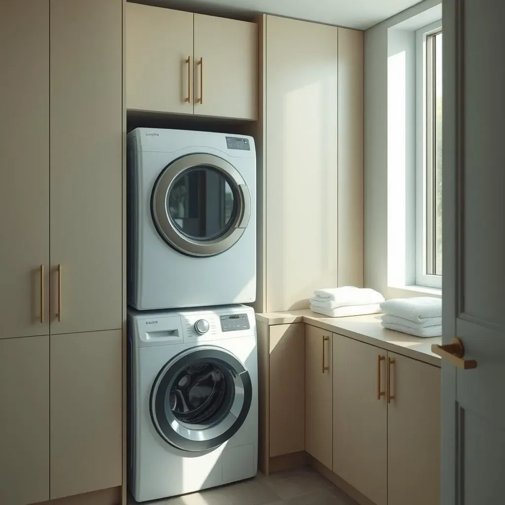 Smart Small Laundry Room Ideas with Stacked Units