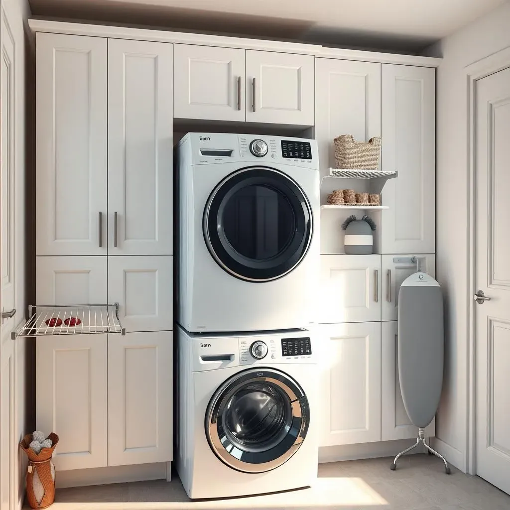 Smart Small Laundry Room Ideas with Stacked Washer and Dryer