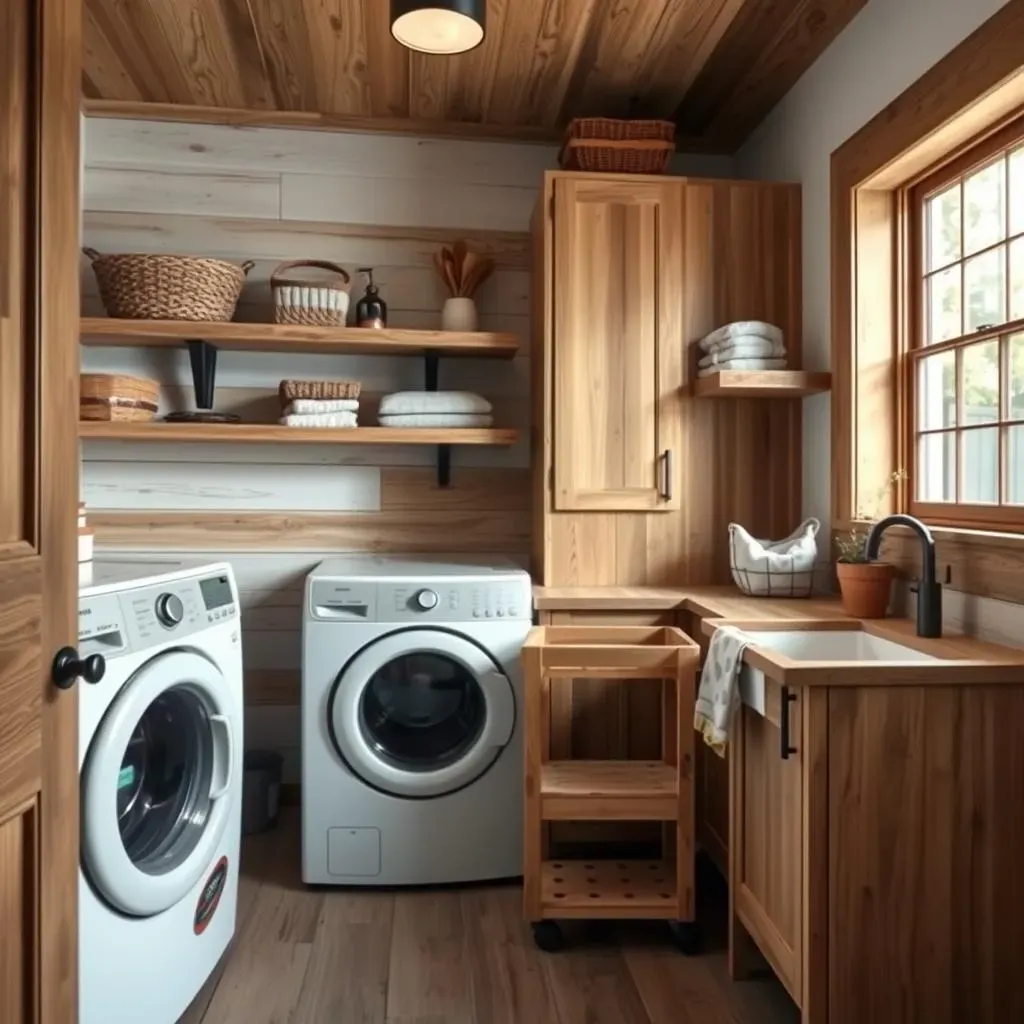 Smart Small Rustic Laundry Room Storage Ideas