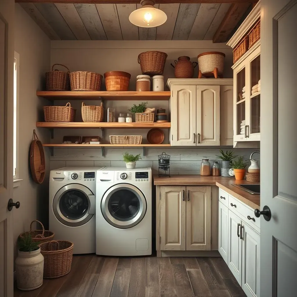 Smart Storage Solutions in a Rustic Laundry Room