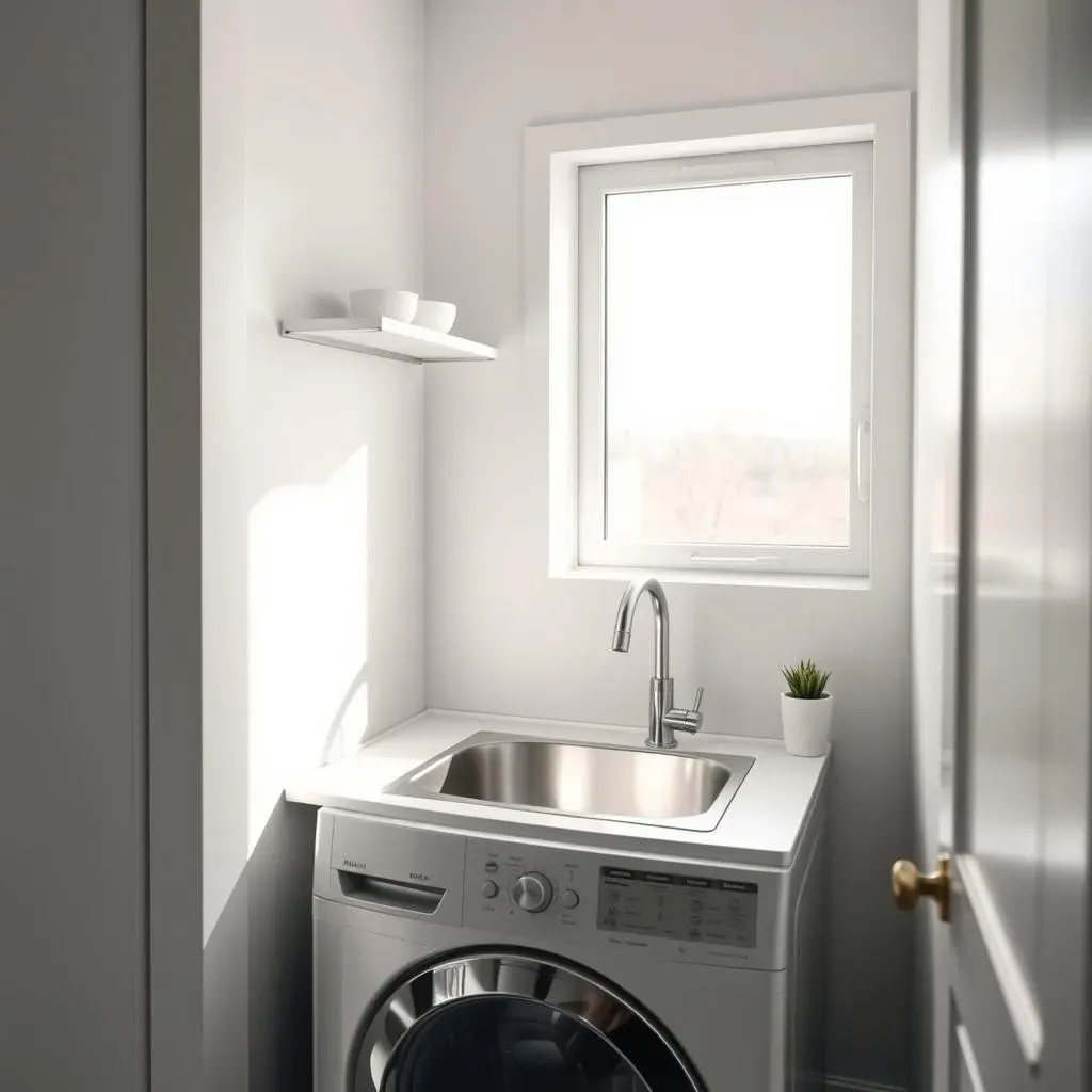 SpaceSaving Corner Laundry Room Sink Solutions