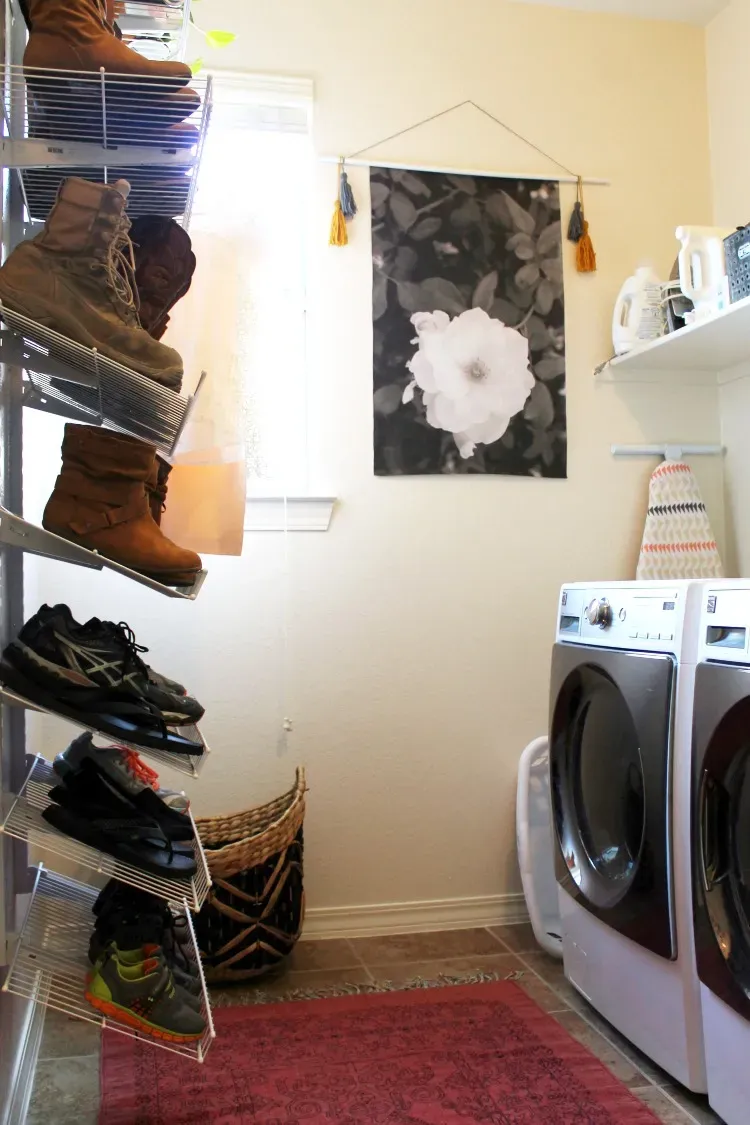 SpaceSaving Shoe Storage Ideas for Laundry Room Walls