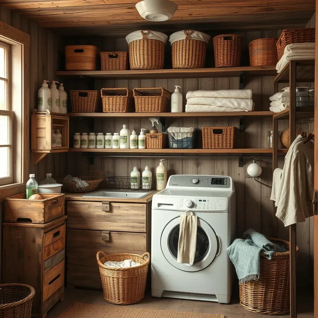 Storage and Organization in Rustic Laundry Rooms