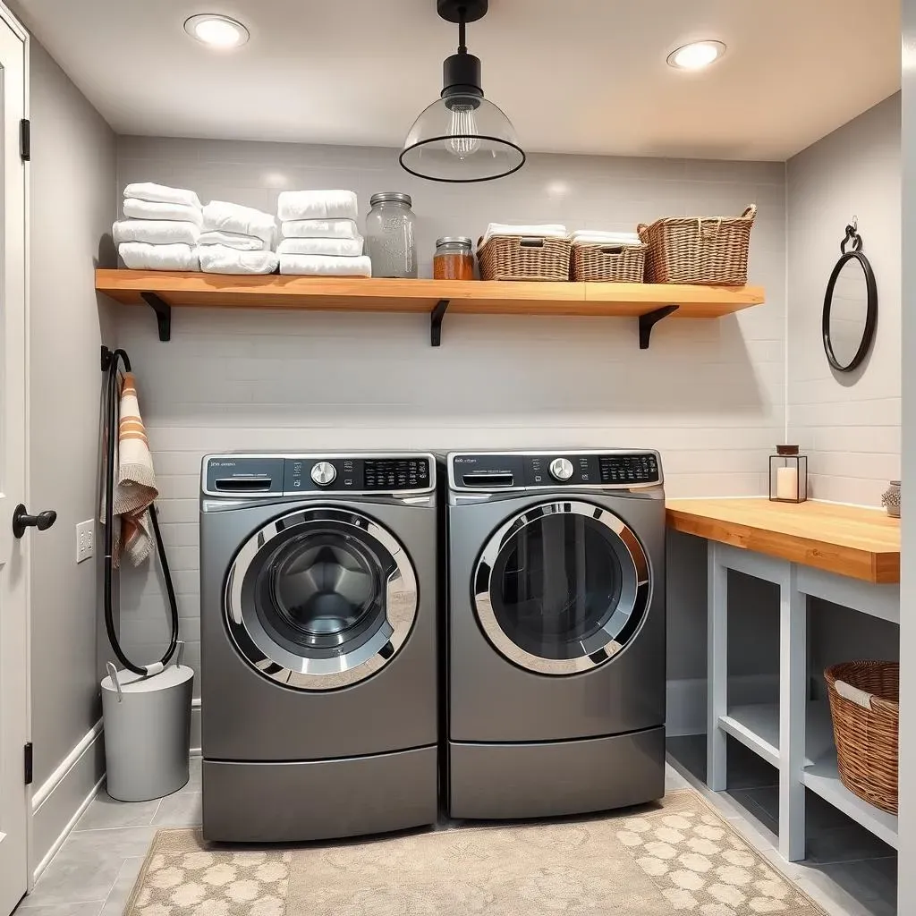 Stylish and Functional Basement Laundry Room Design and Organization