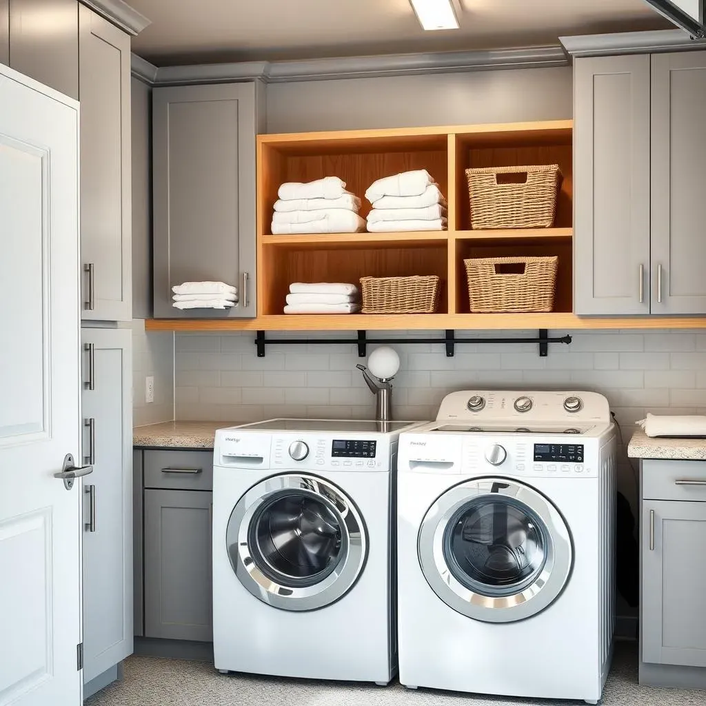 Stylish and Functional Garage Laundry Room Ideas: Cabinets and Shelving