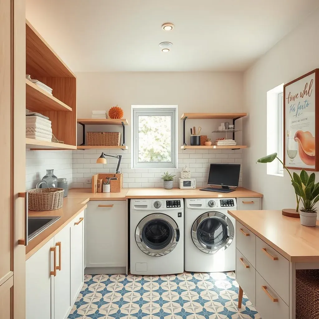 Stylish and Functional Small Laundry Room Office Combo Designs