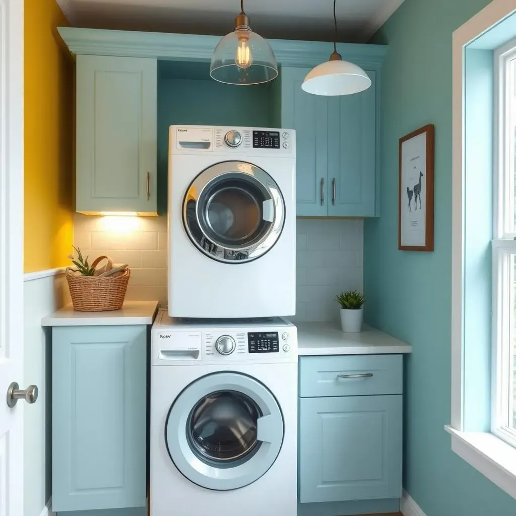 Stylish Small Laundry Room Makeovers Featuring Stackable Washers and Dryers