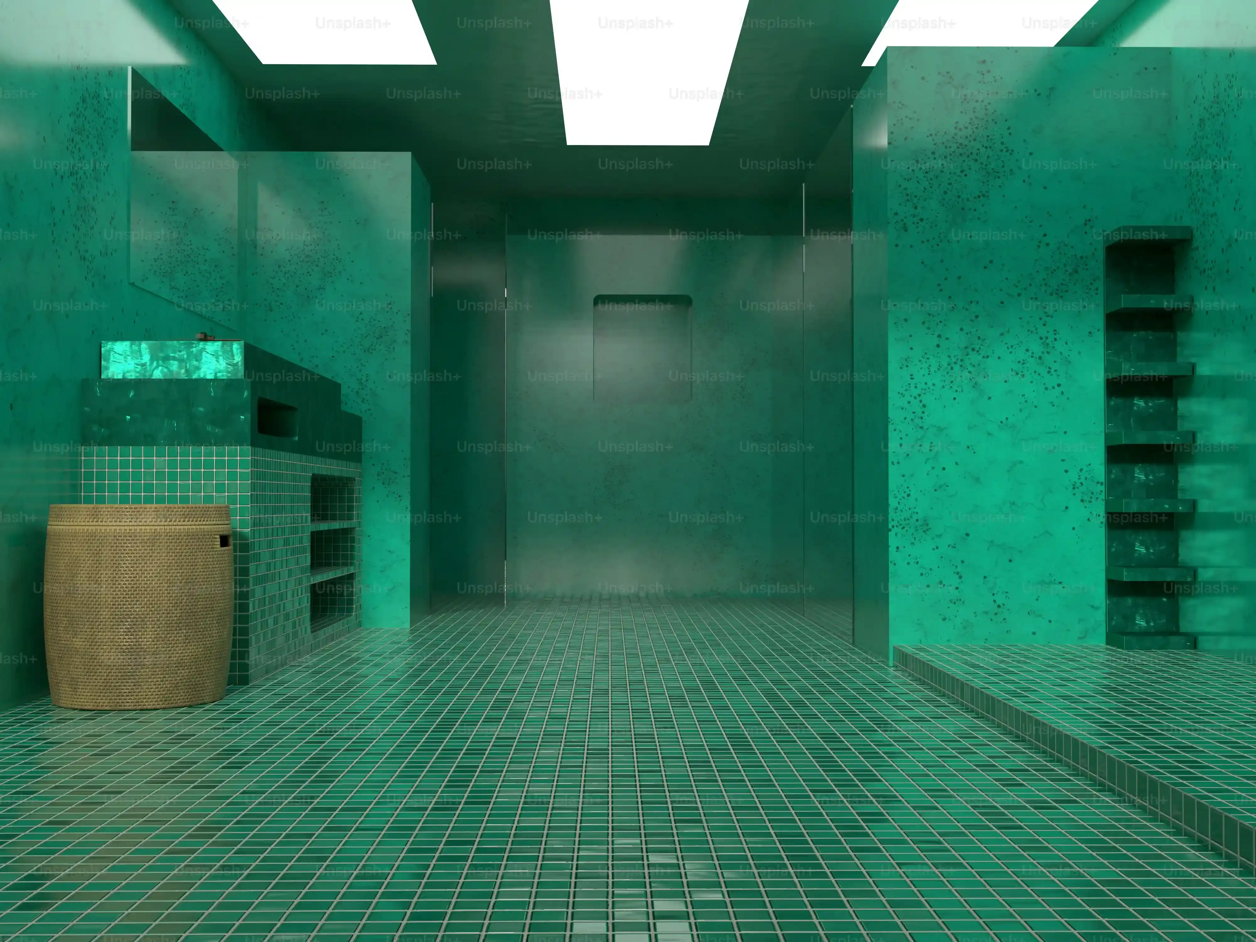 Tile and Rubber: More Winning Basement Laundry Room Floor Ideas