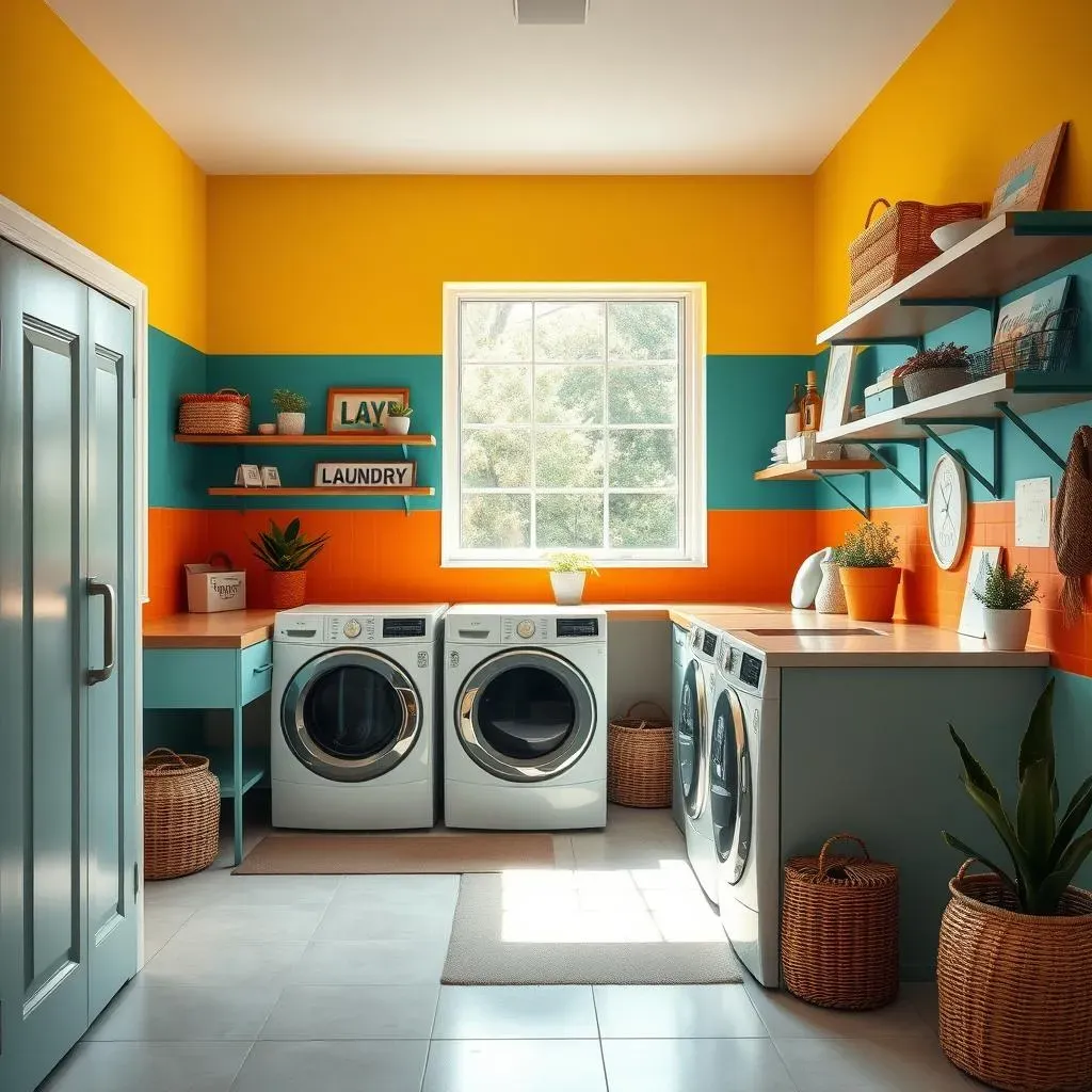 Trendy Popular Laundry Room Color Ideas: Bold and Bright