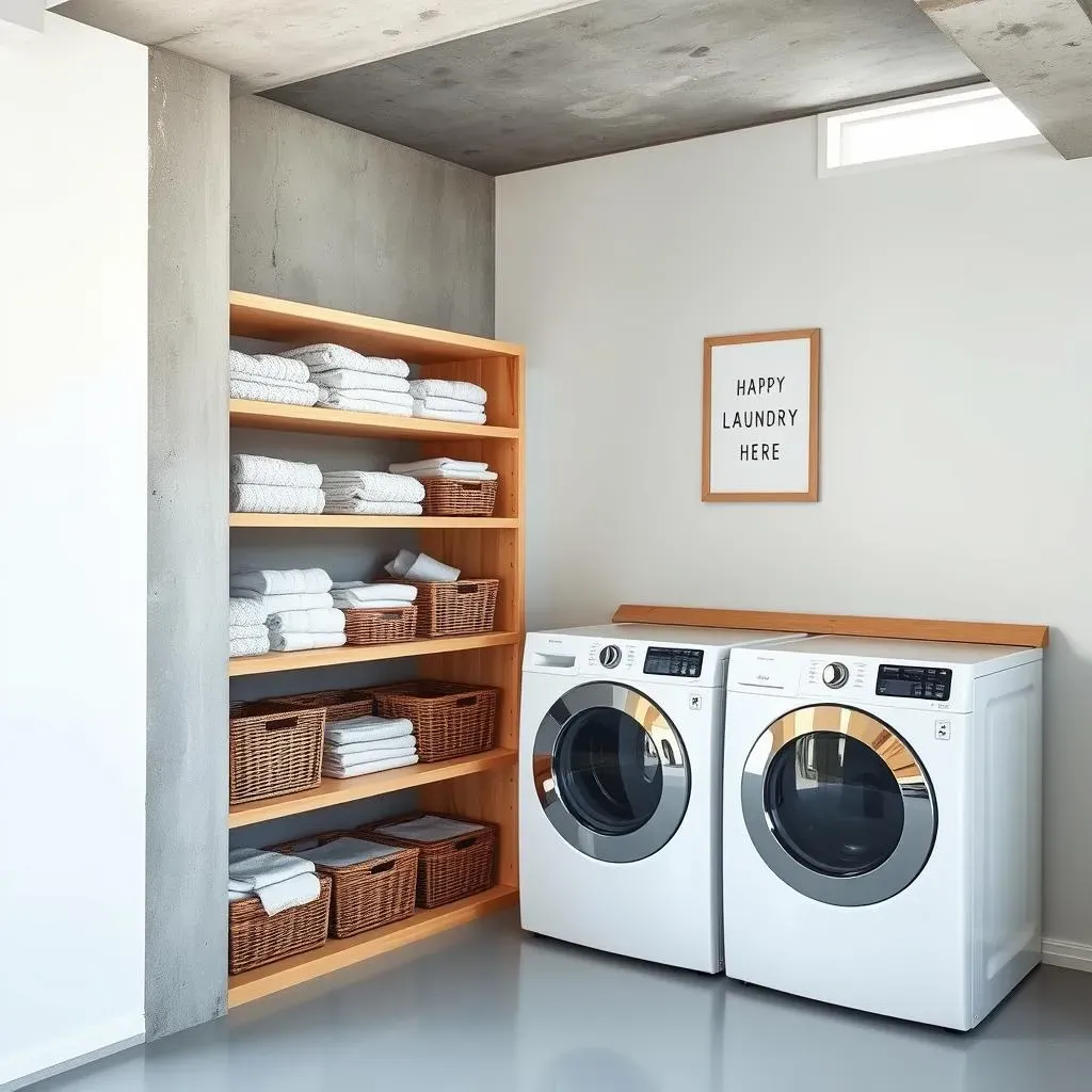 Creative Unfinished Basement Laundry Ideas