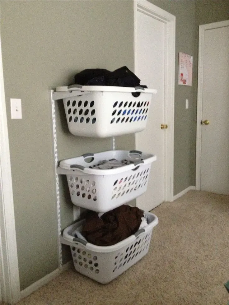 Vertical and WallMounted Small Laundry Room Hamper Ideas
