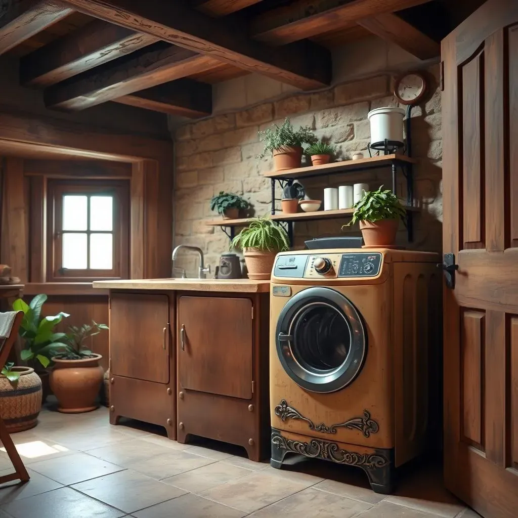 Awesome Vintage Appliances in Rustic Laundry Rooms