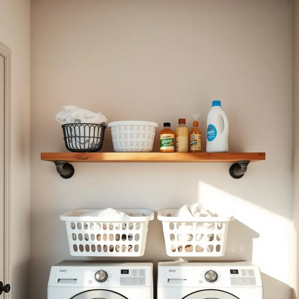Practical wall shelf ideas for laundry room organization