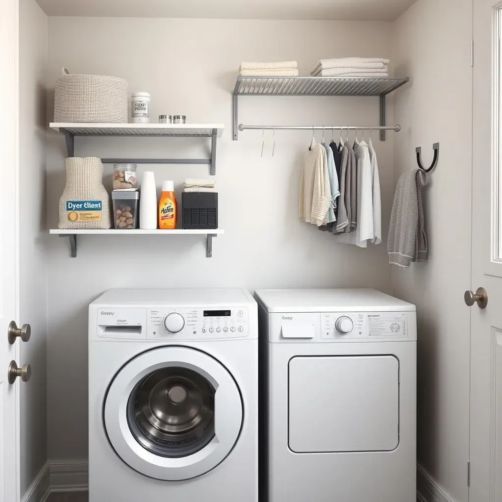 Smart wall small laundry room ideas with top loading washer