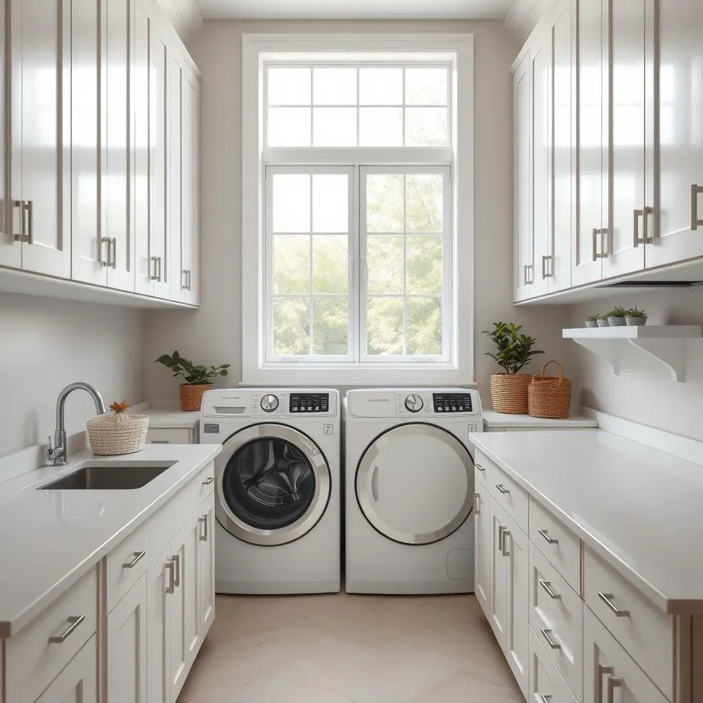 Amazing White Laundry Room Cabinets