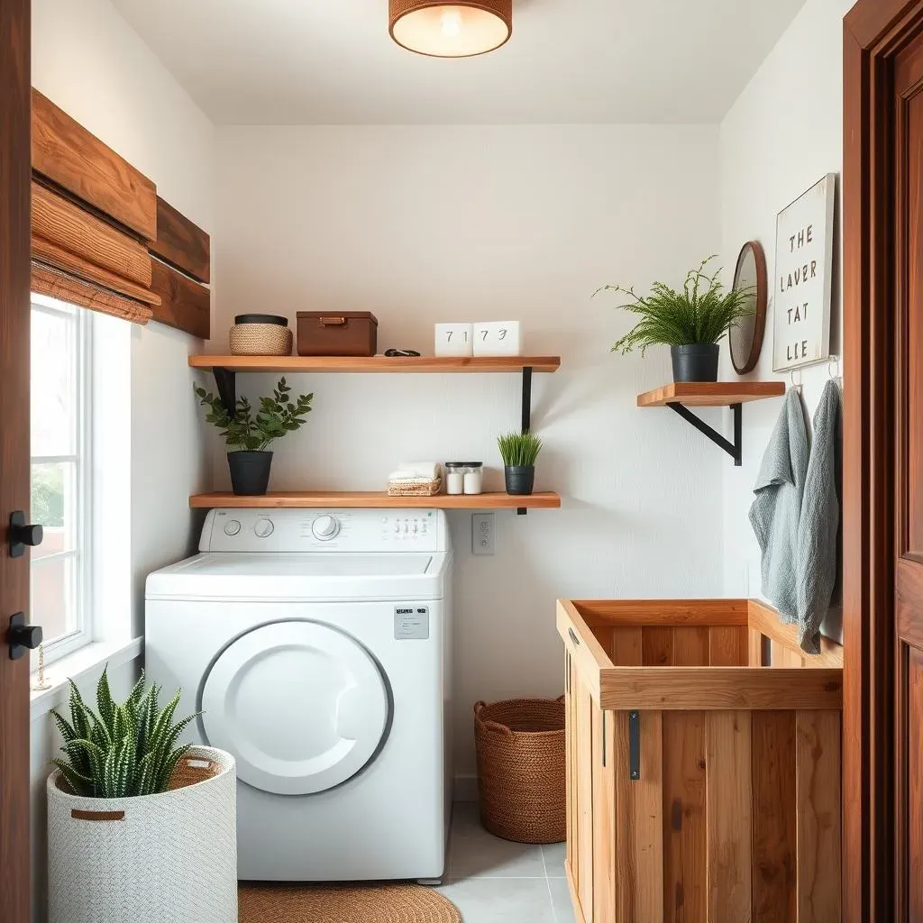 Stunning Wooden Accents in Laundry Room